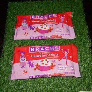 (2) Brach's 12 oz CINNAMON HEART Shaped IMPERIALS Candy Baking ** BB 10/2027 **